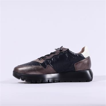Wonders Odisei Nylon Bungee Trainer - Black Bronze